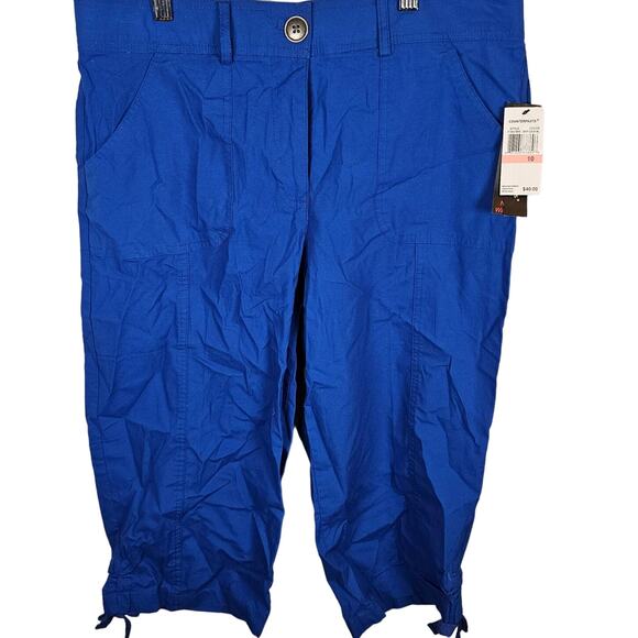 Counterparts Women's Size 10 Cobalt Blue Capri Shorts NWT Tie Bottoms NEW $40 - Picture 1 of 4